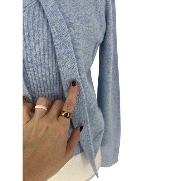 ME+EM Blue Layered Cashmere Twinset Sweater - Picture 11 of 14